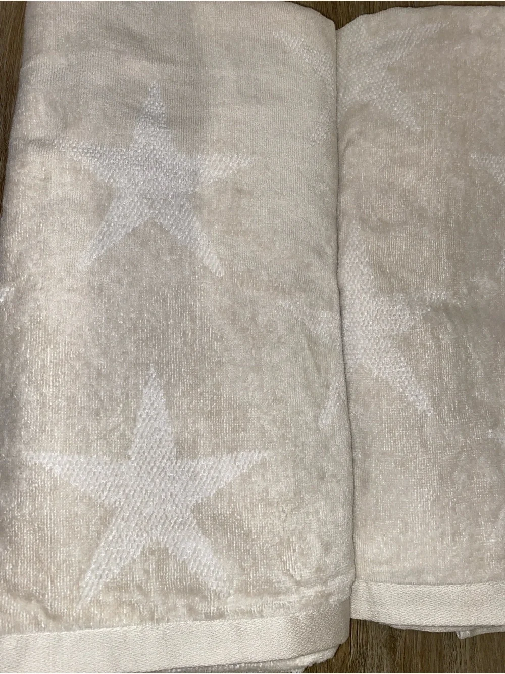 Mainstays Cream and White Star Beach Towel Set